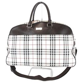 Borsa Boston in tela beige Burberry