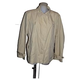 Burberry Cotton Blend Trench Coat Beige
