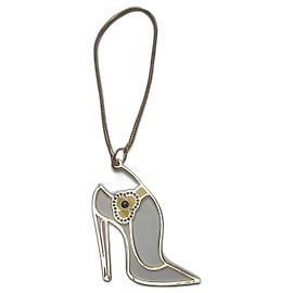 Chaveiro Christian Louboutin Salto Alto Dourado e Vermelho