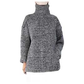 Schwarzer und grauer grob gestrickter Pullover - Größe XS - Acne