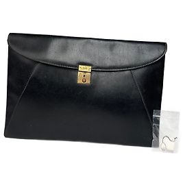 Clutch in pelle vintage Gucci nera