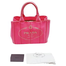 Borsa tote mini Canapa in tela di Prada in rosa