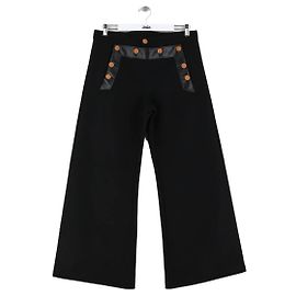 Jean Paul Gaultier Pantalones anchos de lana negra