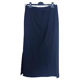 Schwarze gerade Rock mit Schlitzen - Massimo Dutti
