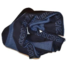 Roberto Cavalli Schal aus Wolle in Blau