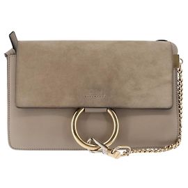 Chloé Borsa a Spalla Faye Mini in Pelle e Suede di Chloe