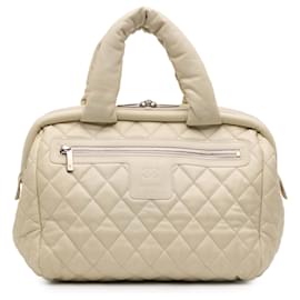 Borsa Bowler Coco Cocoon in Caviar Bianco Trapuntato di Chanel