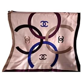 Chanel Seidenschal Monogramm Weiß