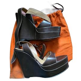 Hermès Zoccoli con piattaforma interamente in pelle Hermes