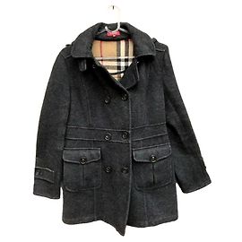 Abrigo Burberry London Duffle de lana gris oscuro