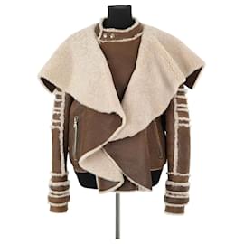 Cappotto in pelle marrone Balmain Uomo L