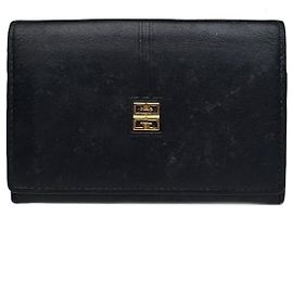 Vintage Givenchy Leather Card Holder Navy