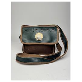 Borsa in tela e pelle Loewe Madrid vintage verde marrone