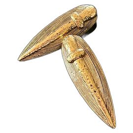 Guy Laroche Oversized Gold Metal Clip Earrings