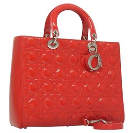 Christian Dior Vintage Lady Dior Patent Patent leather