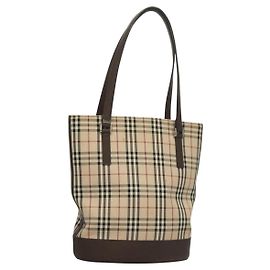 Burberry Nova Check Tote aus Canvas mit Karomuster