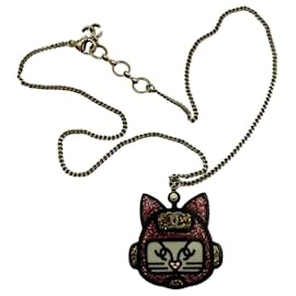 Collana Robot Gatto Choupette Chanel nero rosa giallo