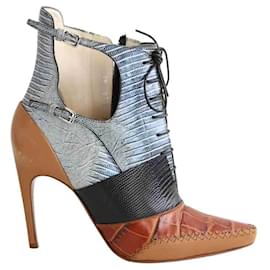 Botas de cuero marrón con cordones - Dior