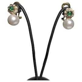 Orecchini Tu e Io smeraldo, perla e diamanti ORO 18K - Autre Marque