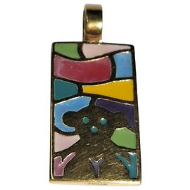 Autre Marque Pendente Tous smalto colori ORO 18K