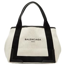 Borsa a mano Cabas Small Balenciaga in blu navy