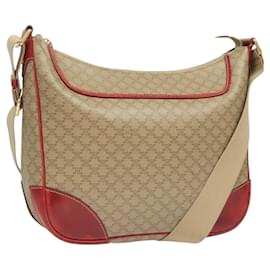 Céline Celine Vintage Macadam Schultertasche aus Canvas und Leder