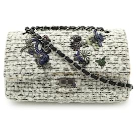 Chanel 2.55 Tweed Doppelklappen Schultertasche mit Kette