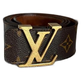 Cintura Louis Vuitton Initiales Marrone in Pelle
