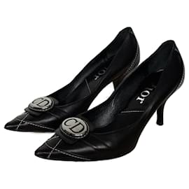 Dior Black Leather Pointed Toe Heels