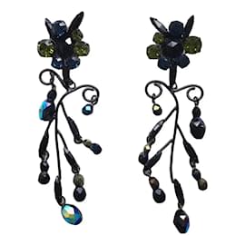 Orecchini a clip Philippe Ferrandis Metallo Nero Swarovski Perle