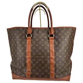 Grande borsa shopper in pelle marrone Louis Vuitton