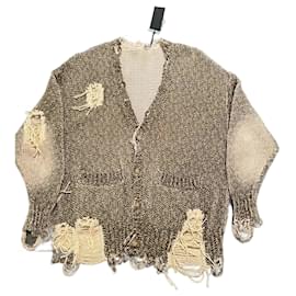 R13 Cardigan Baumwolle Khaki Beige Oversized