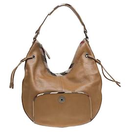 Borsa hobo vintage Burberry bordata in tartan
