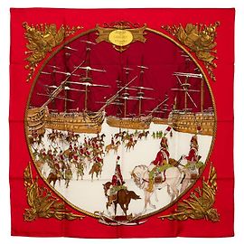 Foulard in seta MARINE ET CAVALERIE di Hermès