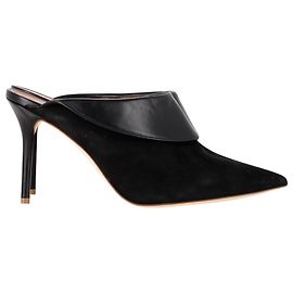 Autre Marque Mules de salto pontudo Malone Souliers em camurça preta e couro
