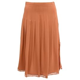 Falda midi plisada Chloé en poliéster naranja