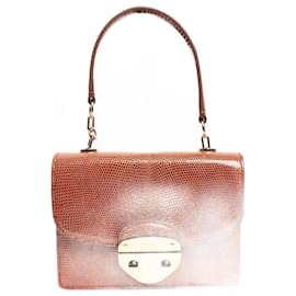 Autre Marque Mini borsa Morgan in lucertola marrone