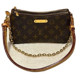 Pochette Louis Vuitton Liv in pelle marrone scuro