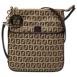 Borsa a tracolla Forever in tela rivestita Zucchino marrone di Fendi