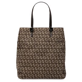 Fendi Braune Zucchino Canvas Tasche