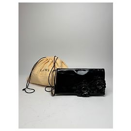 Clutch de cuero patentado Loewe Madrid vintage negro