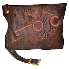Gianni Versace Handtasche aus Stoff in Braun