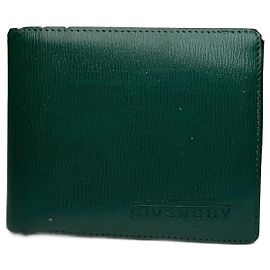 Vintage Givenchy Flapable Leather Wallet Green