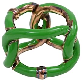 Anello in smalto Parakeet in metallo verde di Bottega Veneta
