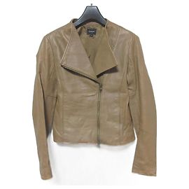 Autre Marque Chaqueta de Motero de Cuero de Cordero LE CIEL BLEU
