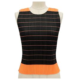 Issey Miyake Camiseta sin mangas de poliéster plisado PLEATS PLEASE