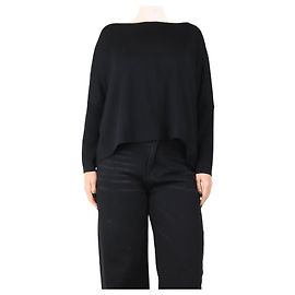 Diane Von Furstenberg Schwarzer Pullover mit weitem Ausschnitt - Größe L