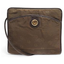 BORSA A MANO VINTAGE CHRISTIAN DIOR CON ZIP LOGO IN CANVAS