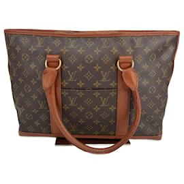 Borsa Tote Sac Weekend PM in pelle Monogram Louis Vuitton marrone 291