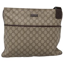 Borsa messenger con zip Gucci GG in tela rivestita media